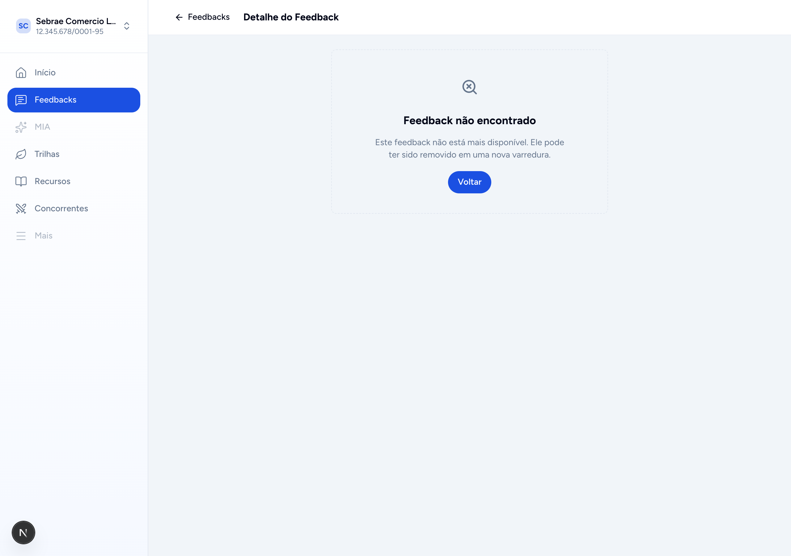 Detalhe não encontrado